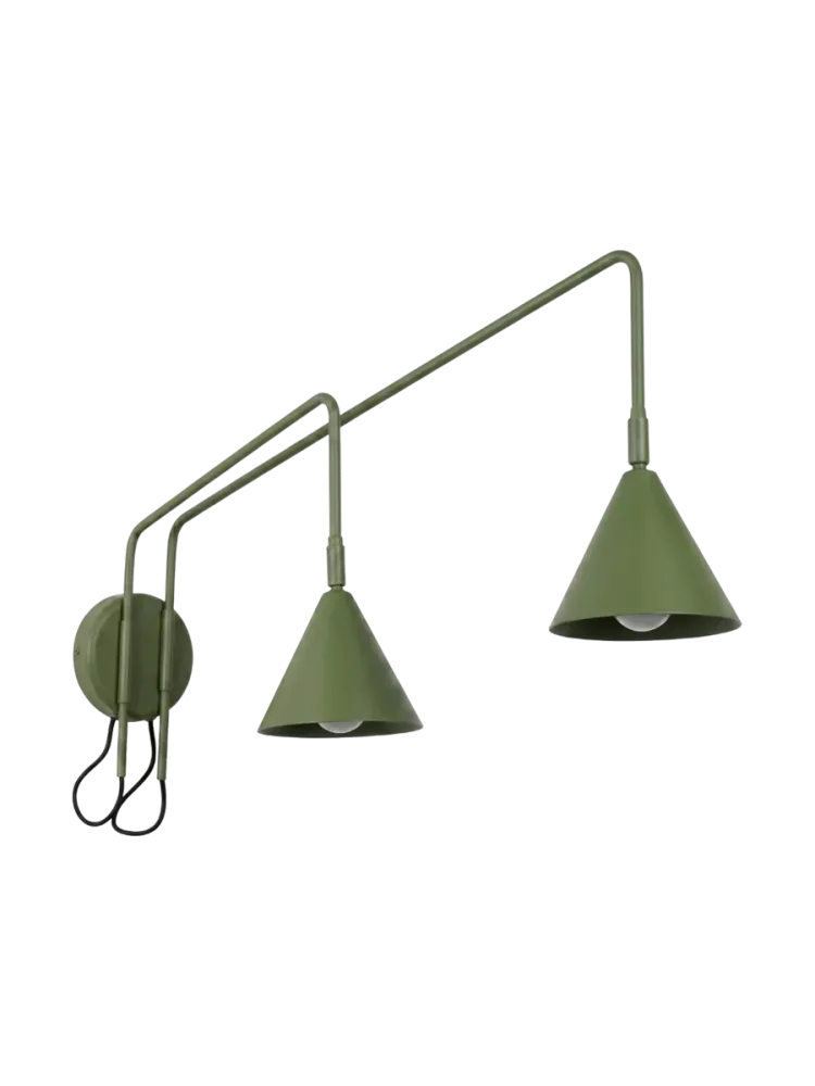 Design Wandlampe „Nox“ 2-flammig mit Schalter Olivgrün Sollux Lighting