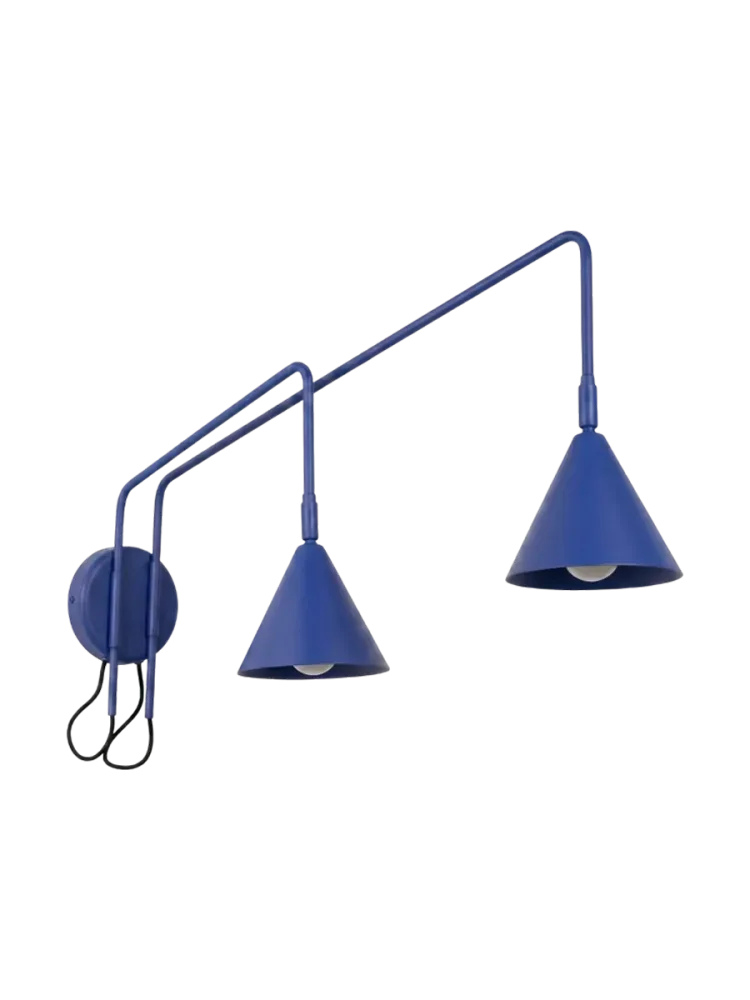 Design Wandlampe „Nox“ 2-flammig mit Schalter Ultramarin Sollux Lighting