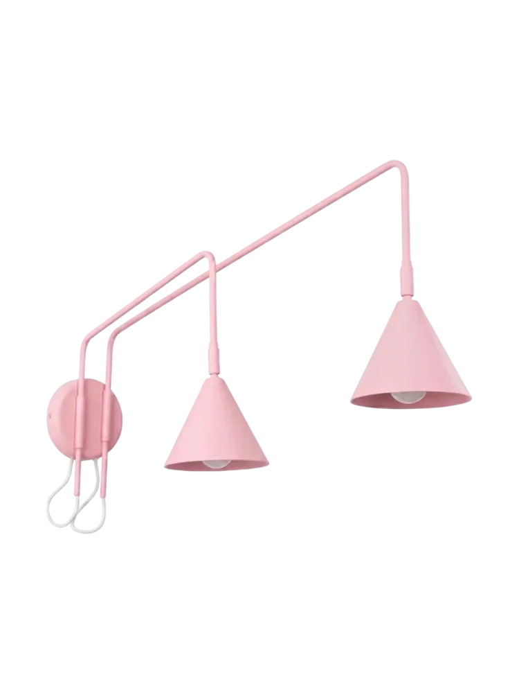 Design Wandlampe „Nox“ 2-flammig mit Schalter Rosa Sollux Lighting