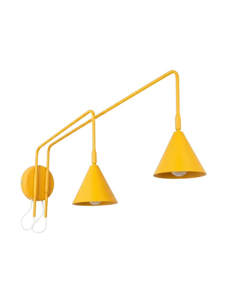 Design Wandlampe „Nox“ 2-flammig mit Schalter Gelb Sollux Lighting