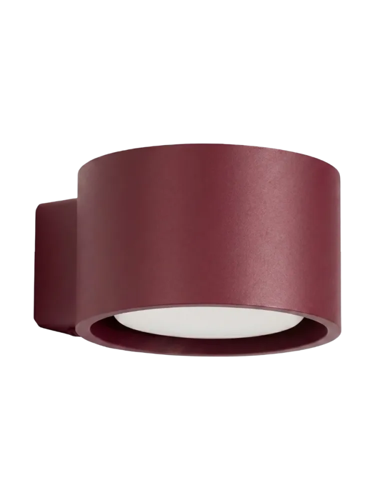 Design Wandlampe „Modo“ 1-flammig Burgundrot Sollux Lighting