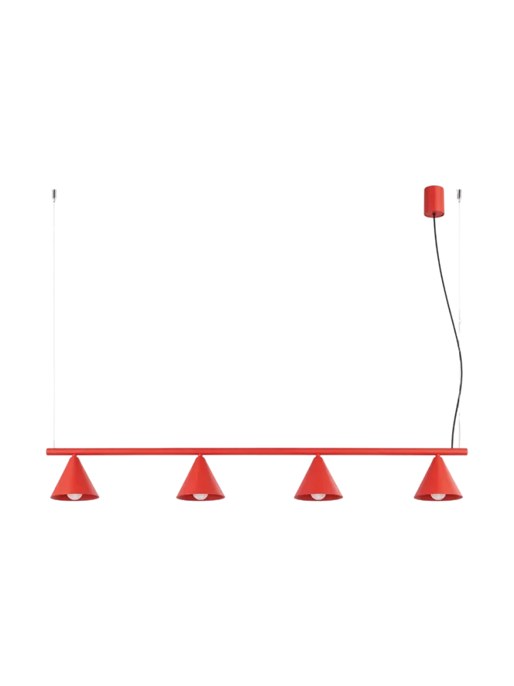 Design Pendellampe „Nox“ 4-flammig Rot Sollux Lighting