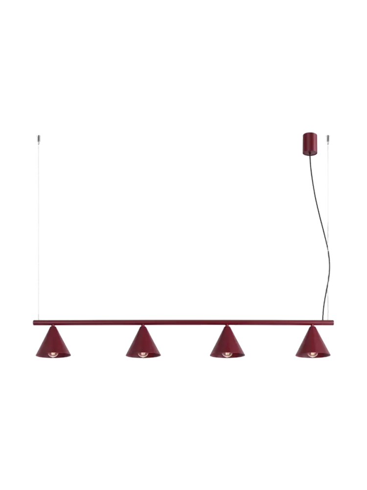 Design Pendellampe „Nox“ 4-flammig Burgundrot Sollux Lighting