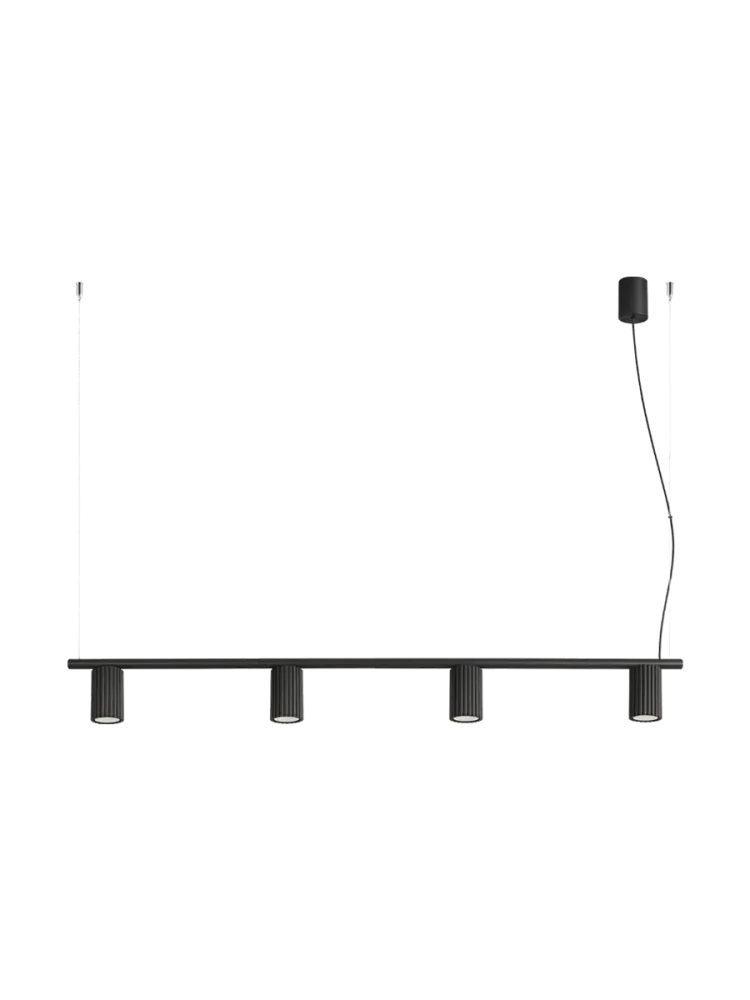Design Hängelampe „Karbon“ 4-flammig Schwarz Sollux Lighting