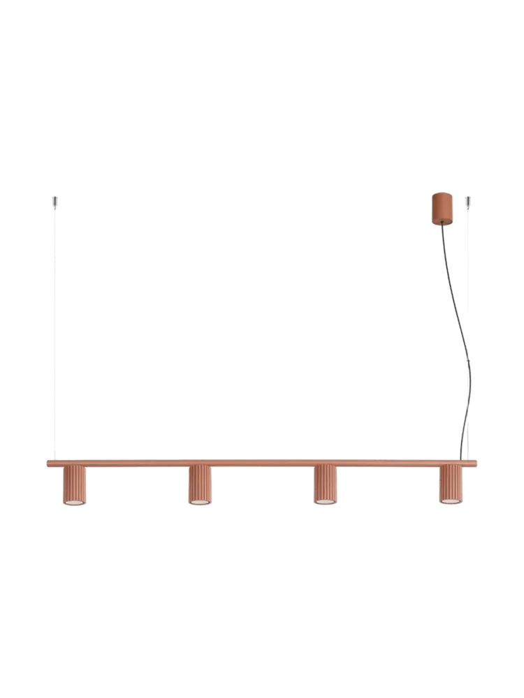 Design Hängelampe „Karbon“ 4-flammig Ockerrot Sollux Lighting