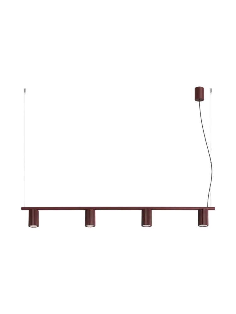 Design Hängelampe „Karbon“ 4-flammig Burgundrot Sollux Lighting