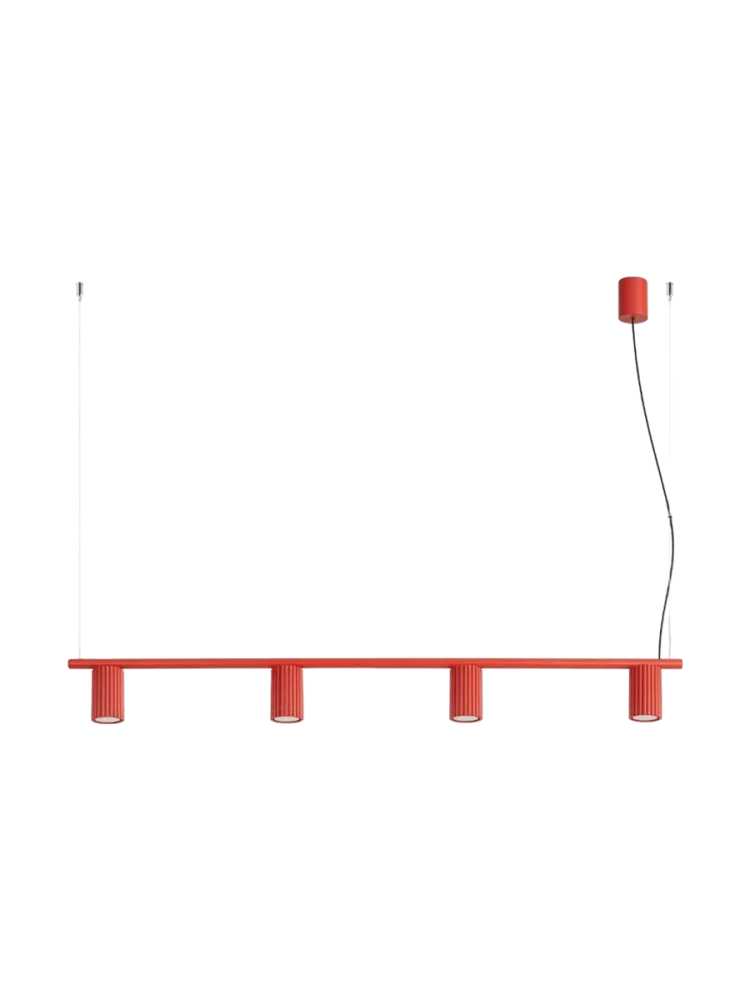 Design Hängelampe „Karbon“ 4-flammig Rot Sollux Lighting