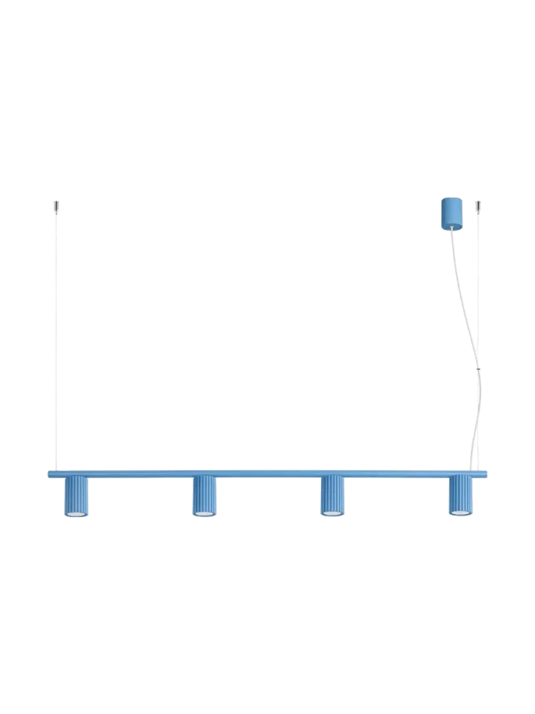 Design Hängelampe „Karbon“ 4-flammig Hellblau Sollux Lighting