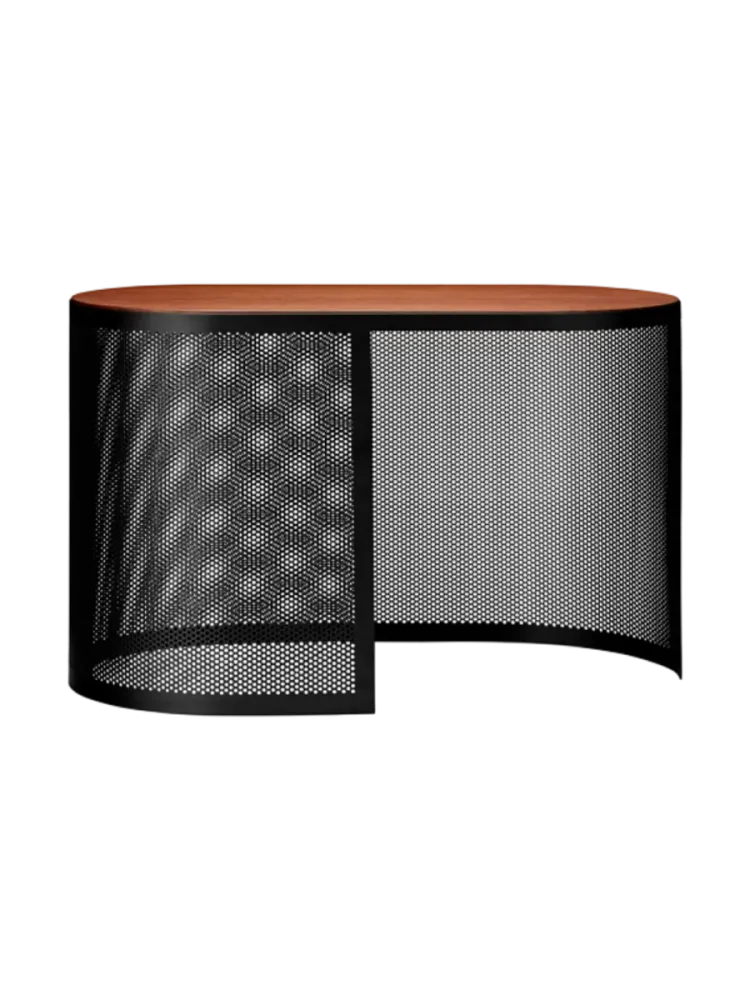 Design Beistell-/ Couchtisch „Pausillus“ mit Nussbaum Tischplatte AYTM