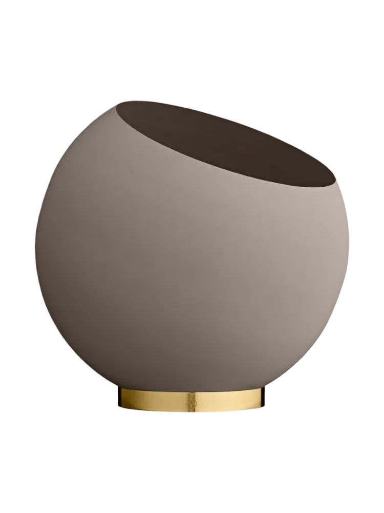 In-/Outdoor Design Blumentopf „Globe“ Ø 37 x 32.3 cm, Taupe/Gold AYTM