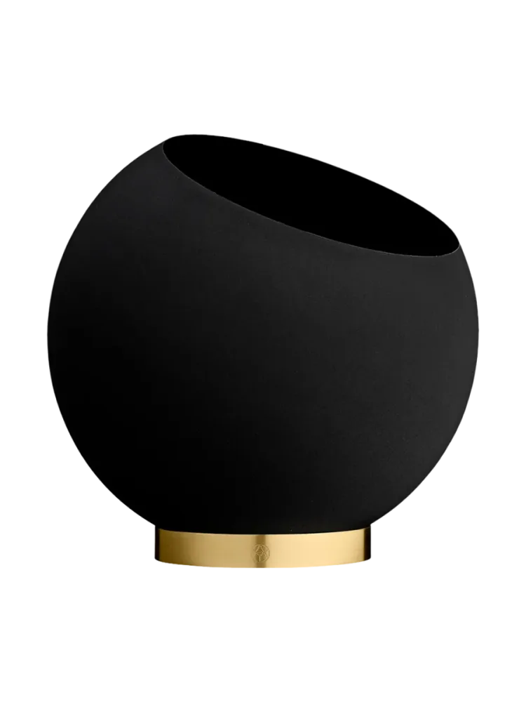 In-/Outdoor Design Blumentopf „Globe“, Schwarz/Gold AYTM