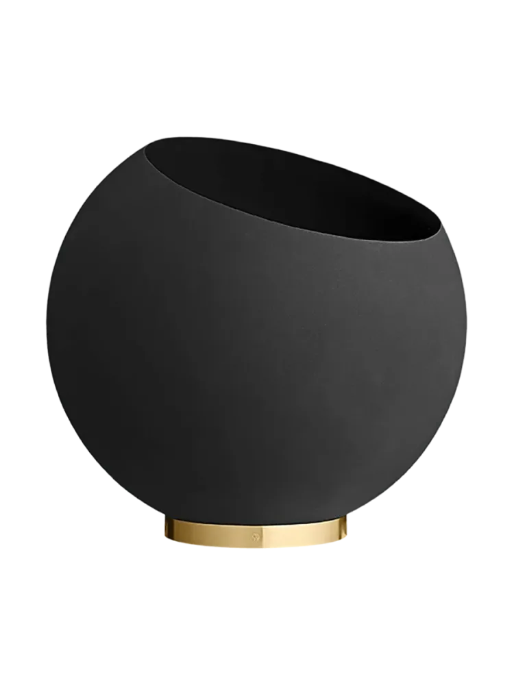 In-/Outdoor Design Blumentopf „Globe“, Schwarz/Gold AYTM