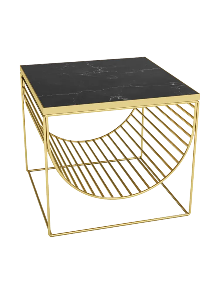 Marmor Design Beistelltisch & Zeitschriftenhalter „Sino“ 50 x 50 cm AYTM