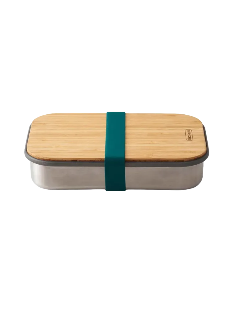 Premium Edelstahl Sandwich-Box „Blum“ 900 ml black+blum