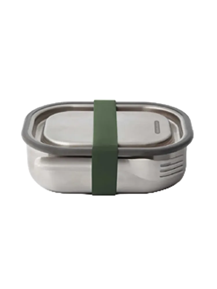 Multifunktionelle Edelstahl Lunch-Box „Blum“ 600 ml black+blum