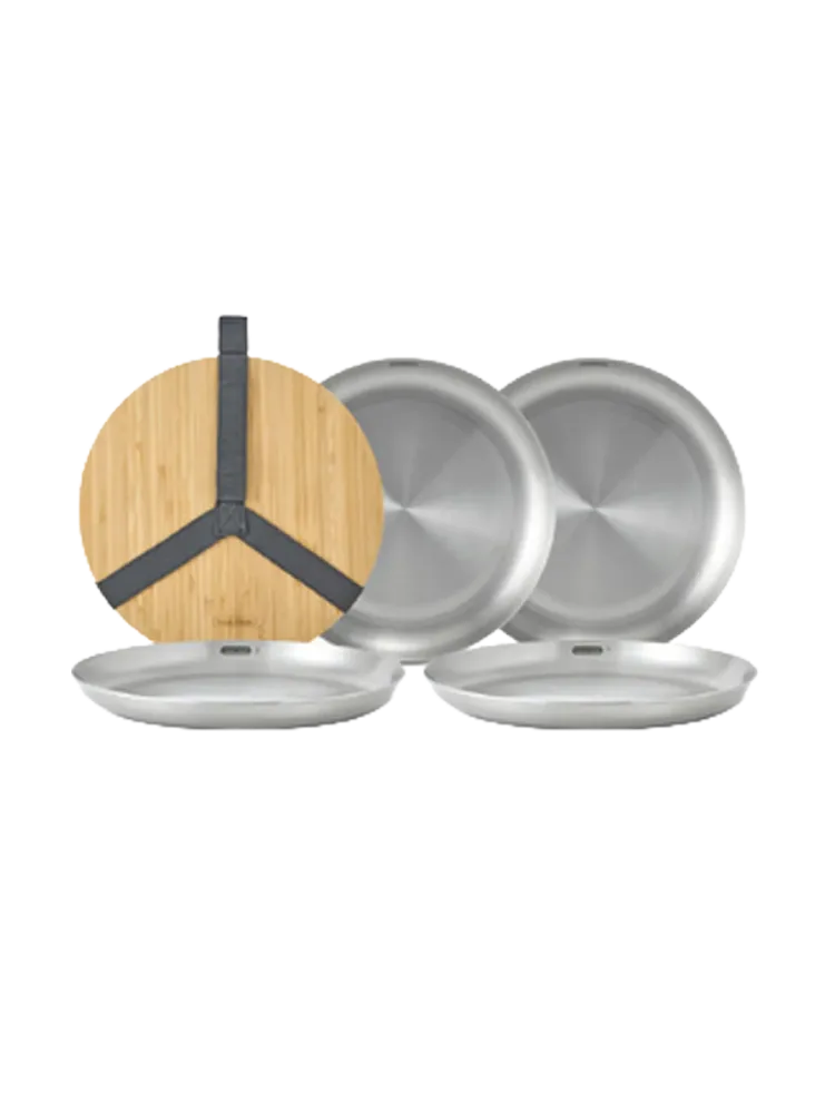 Premium To-Go Teller-Set „Sinsy“ aus Edelstahl black+blum