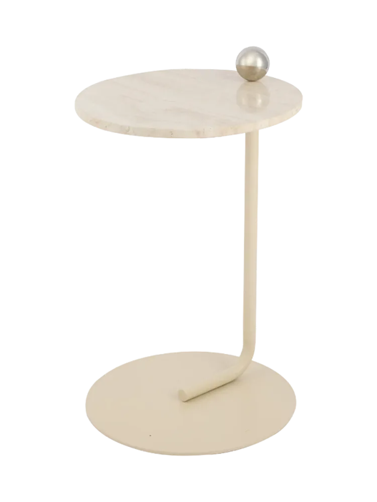Travertin Design Beistelltisch „Castellum“ Ø 40 x 60 cm AYTM