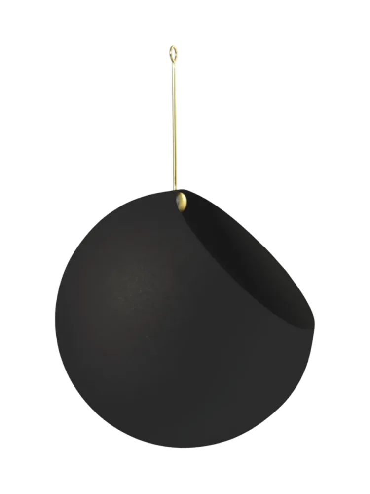 Hängender In-/Outdoor Design Blumentopf „Globe“, Schwarz/Gold AYTM