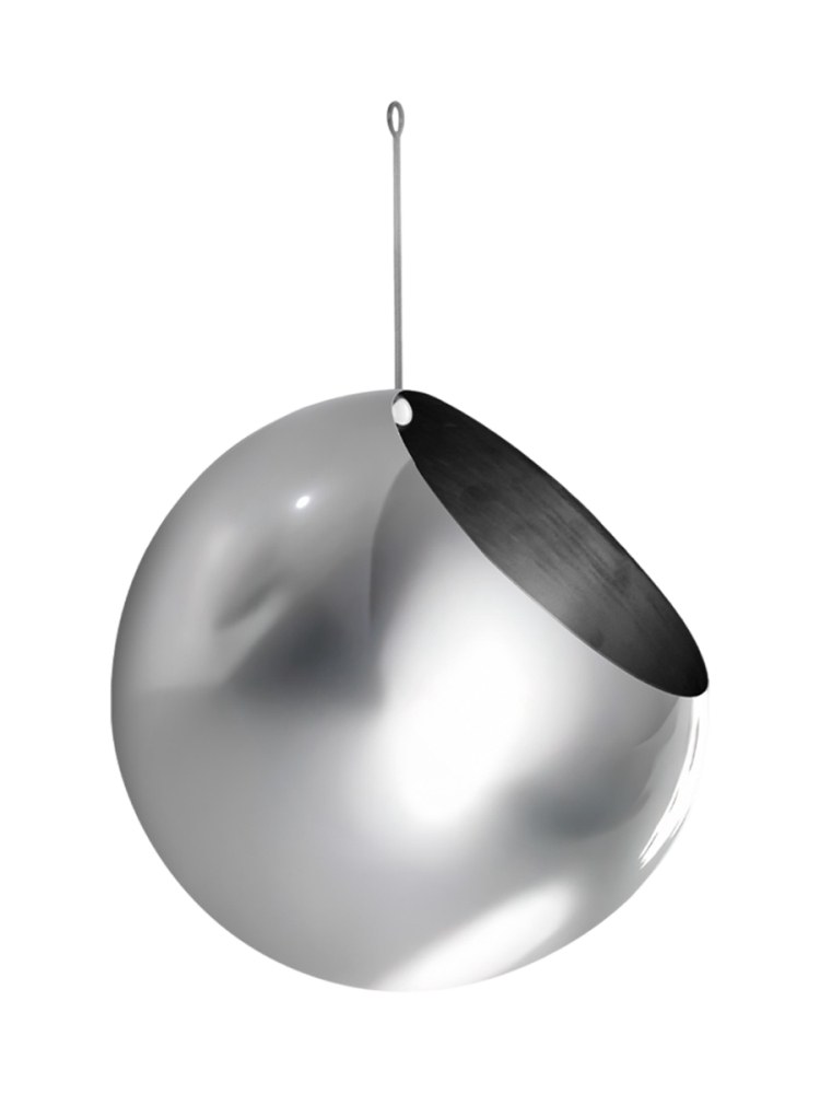 Hängender In-/Outdoor Design Blumentopf „Globe“, Silver AYTM