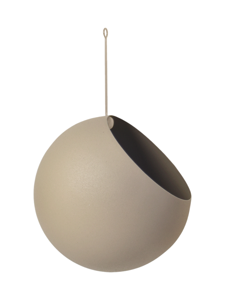 Hängender In-/Outdoor Design Blumentopf „Globe“, Taupe AYTM