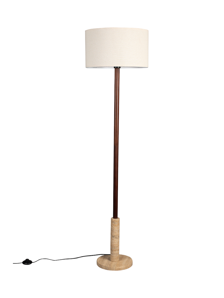 Design Stehlampe „Jackson“ mit Travertin Sockel Dutchbone