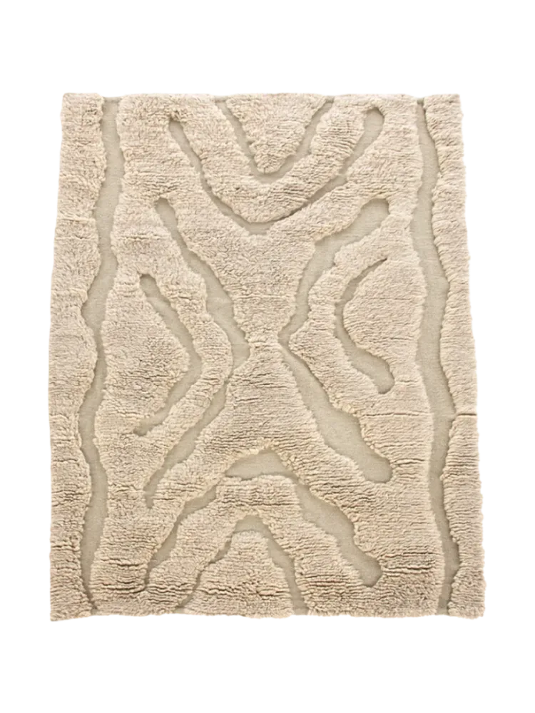 Handgewebter Design Teppich „Trondheim“ aus 100% Wolle Beige 200 x 300 cm VE DESIGN
