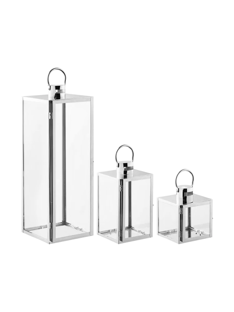 Set mit Laternen POTA Silberfarben