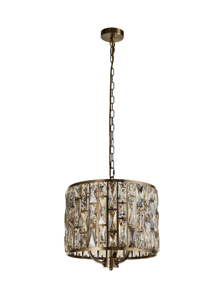 Dimmbare Design Pendellampe „Bijou“ Gold/Champagne Searchlight