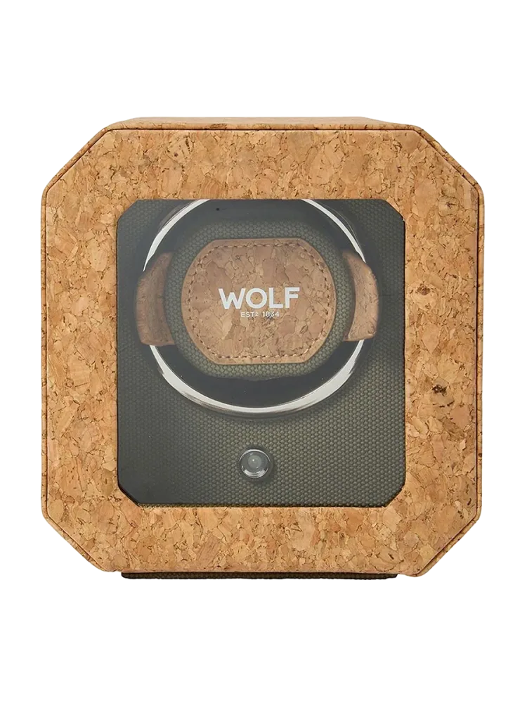 Uhrenbeweger „Cortiça Single Watch Winder“ Natur, Grün WOLF