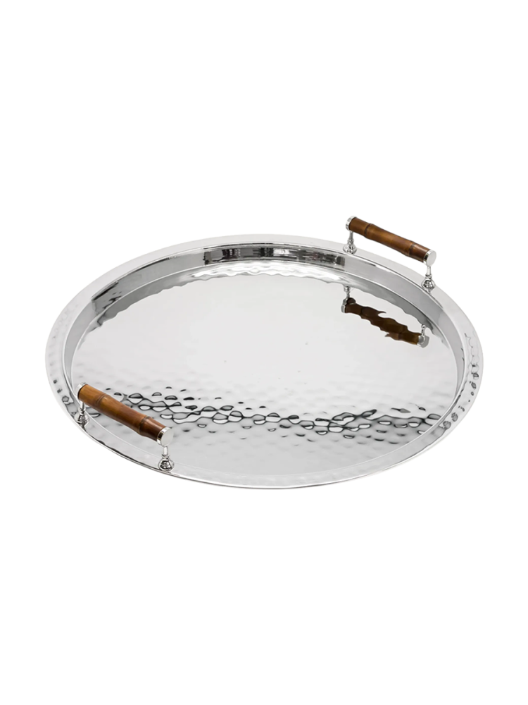 Grosses Premium Serviertablett „Hugo“ - Edelstahl vernickelt EDZARD