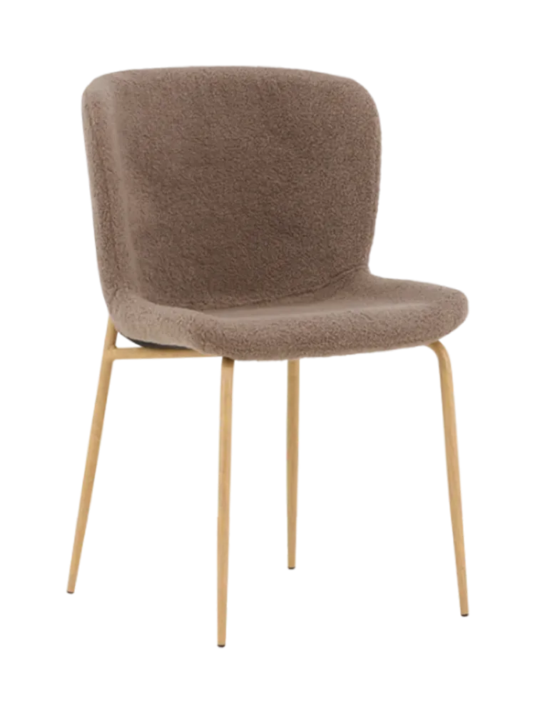 Design Esszimmerstuhl „Modesto“ mit Bouclé-Bezug Bouclé Taupe VE DESIGN
