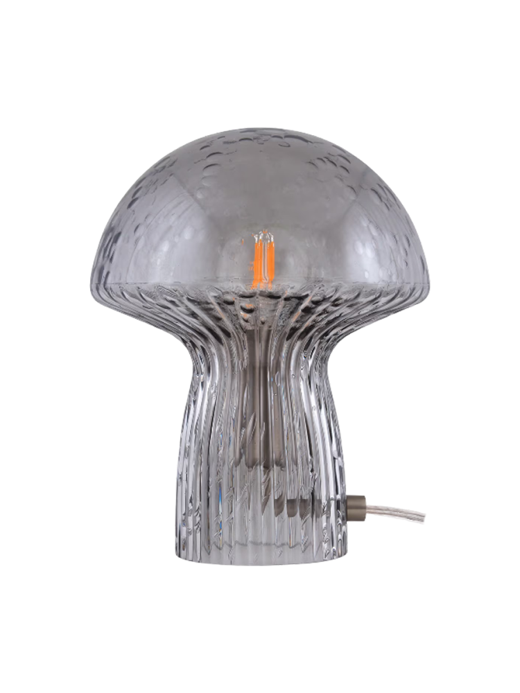 Design Tischlampe „Fungo“ aus mundgeblasenem Glas, Smoke Globen Lighting