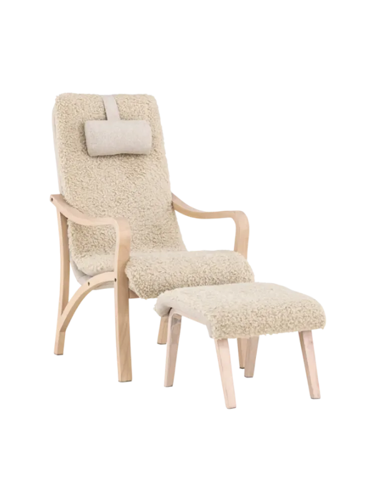 Design Sessel „Faro“ inkl. Fussablage Eiche Beige VE DESIGN