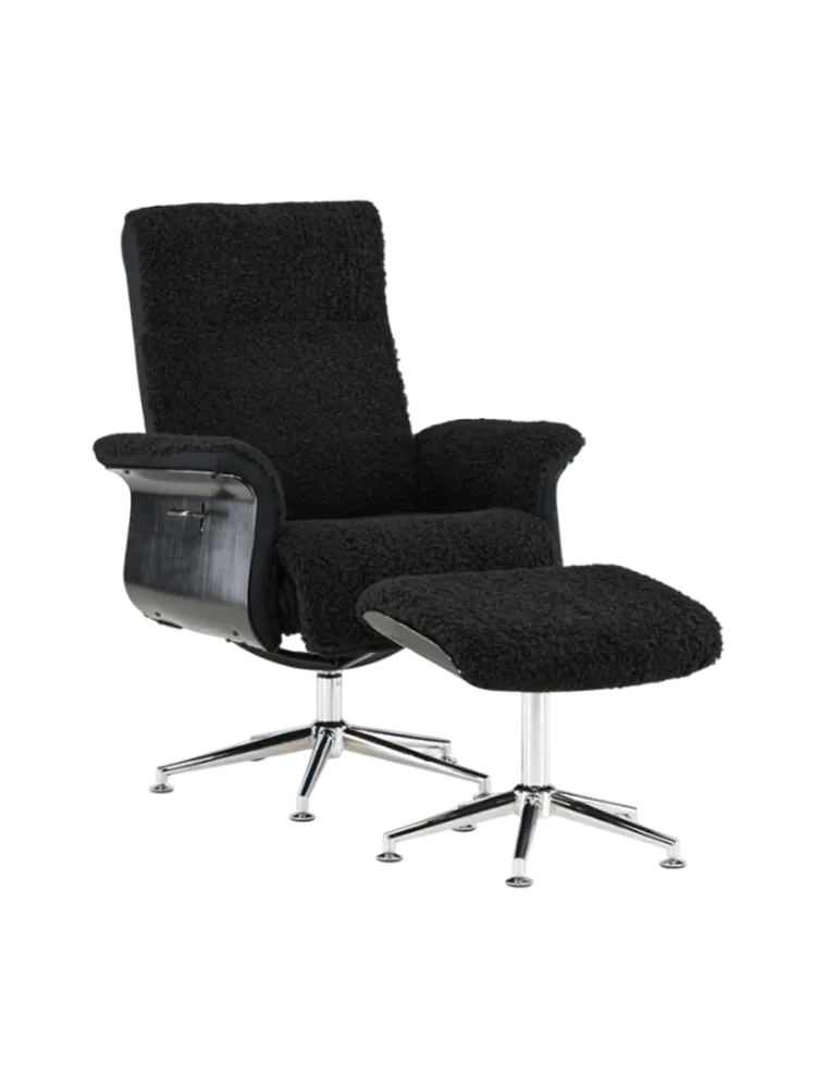 Design Relaxsessel „Hagön“ mit Fusshocker Schwarz VE DESIGN