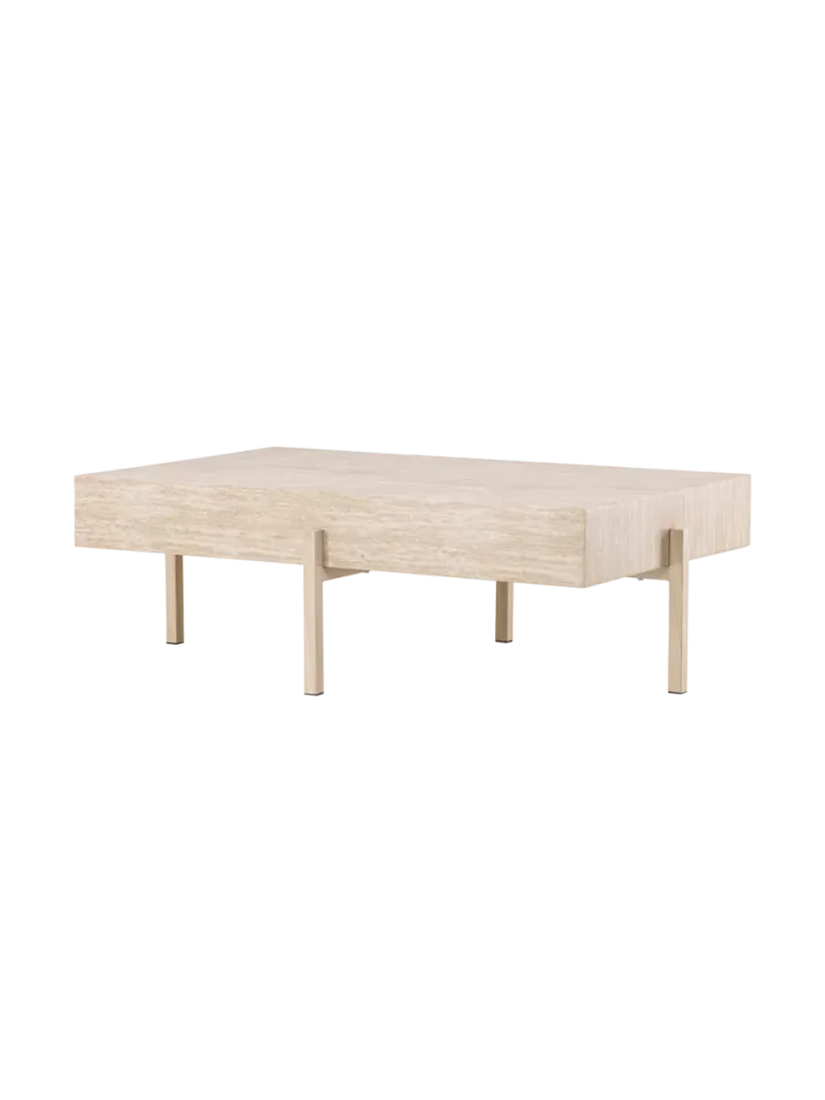 Design Couchtisch „Vadholmen“ 130 x 80 cm Beige, Whitewash VE DESIGN