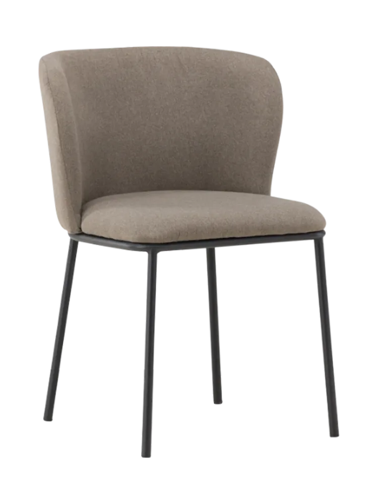 Stuhl 2er-Set Hus Braun Polyester/Stahl B 53 cm - Material: Polyester-Leinen/Stahl - Stuhl 2er-Set