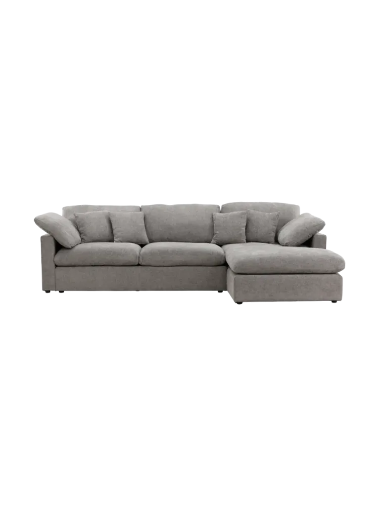 Ecksofa Kust Grau Polyester B 297 T 107 cm - Farbe: Dunkelgrau - Ecksofa