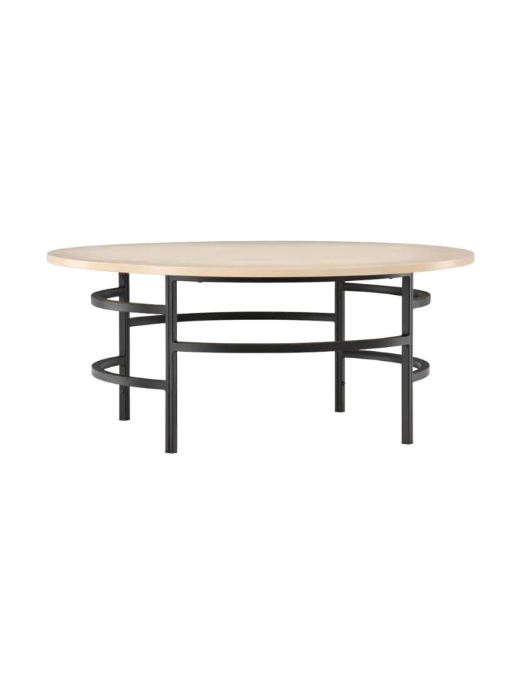 Runder Design Couchtisch „Copenhagen“ Ø 100 cm Natural / Schwarz VE DESIGN