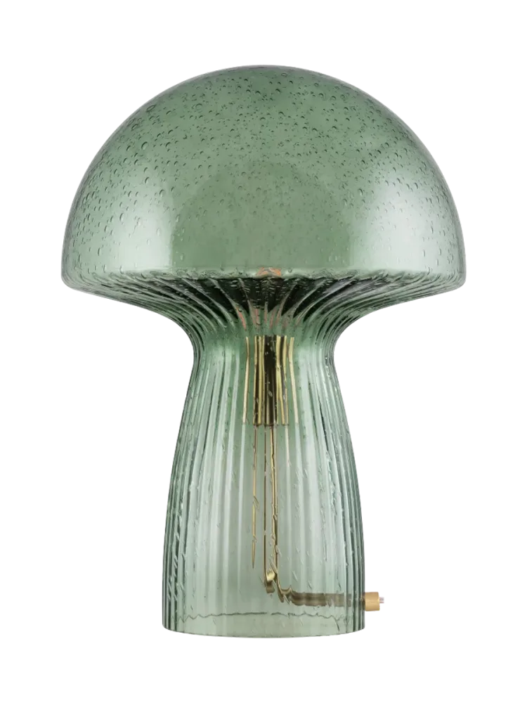 Design Tischlampe „Fungo“ aus mundgeblasenem Glas, Grün Globen Lighting