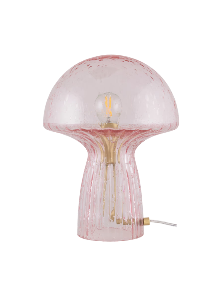 Design Tischlampe „Fungo“ aus mundgeblasenem Glas, Rosa Globen Lighting