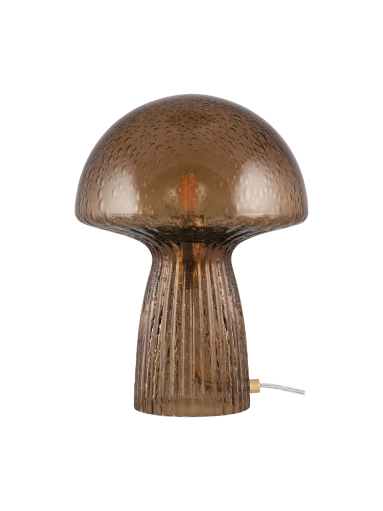Design Tischlampe „Fungo“ aus mundgeblasenem Glas, Braun Globen Lighting