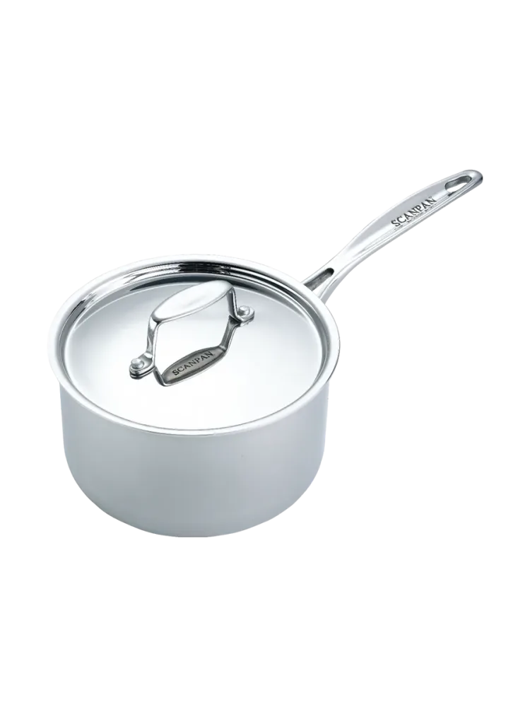 Premium Stielkasserolle „Fusion 5“ inkl. Deckel Silber Ø 16 cm, 1.9 Liter SCANPAN
