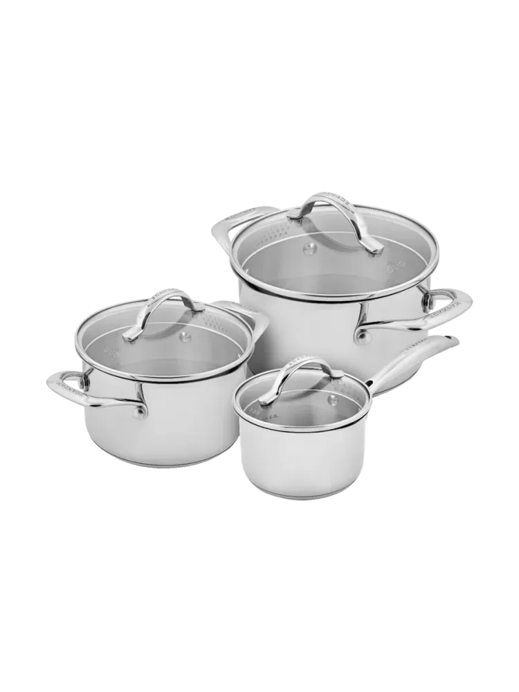 3-teiliges Premium Kochtopf Set „STS“ Silber SCANPAN
