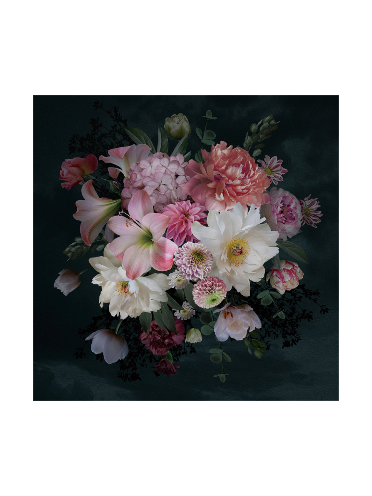 Glasbild „Schönes Blumenbouquet III“ 80 x 80 cm Crea Collection