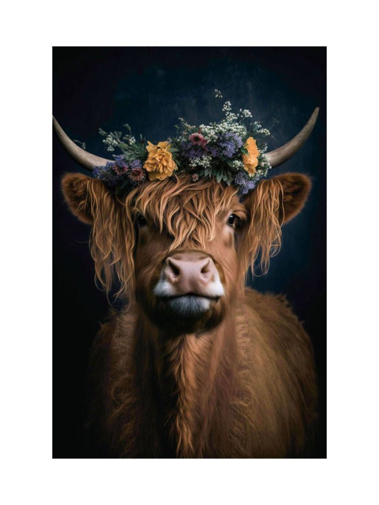 image LAND Glasbild Flower Cow  | Schubiger Möbel