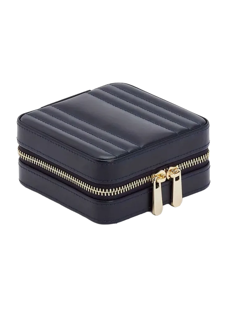 Echtleder Schmuck-Etui „Maria Small Zip Case“ Navy WOLF
