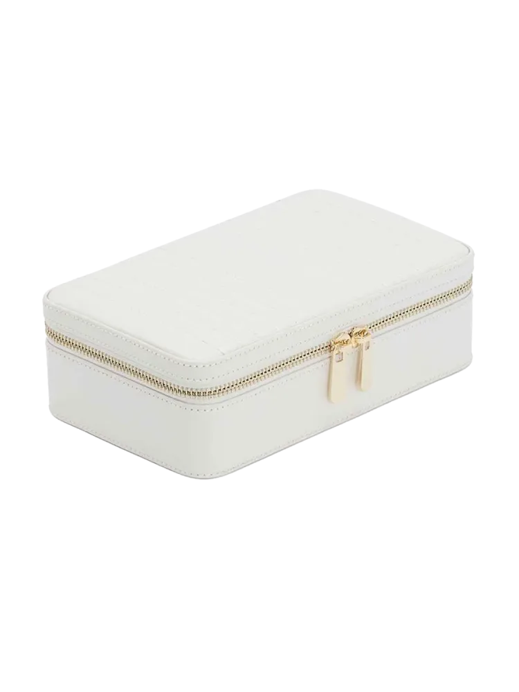 Echtleder Schmuckbox „Maria Medium Zip Case“ Weiss WOLF