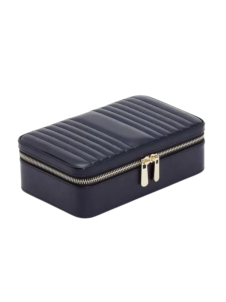 Echtleder Schmuckbox „Maria Medium Zip Case“ Navy WOLF