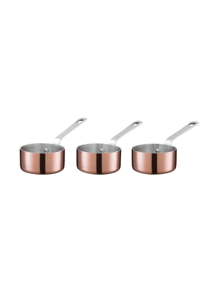 3er-Set Premium Mini Kasserollen „Maitre D’“ Kupfer, Silber SCANPAN