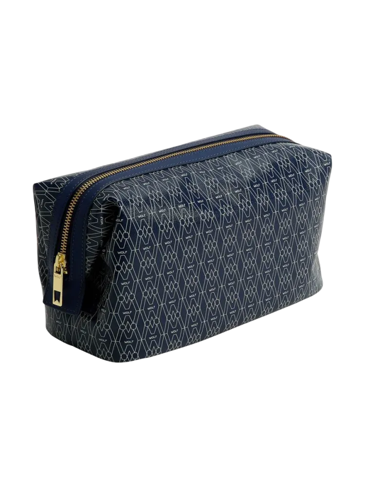 Necessaire „Signature“ Leder Blau WOLF